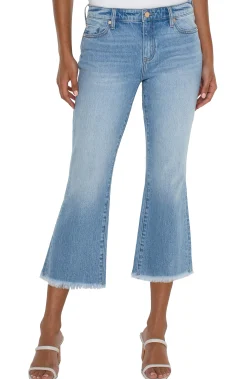 Jeans|Crops-Liverpool Los Angeles HANNAH CROP FLARE WITH FRAY HEM - ECO Fawnskin