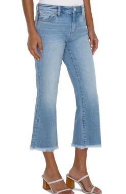 Jeans|Crops-Liverpool Los Angeles HANNAH CROP FLARE WITH FRAY HEM - ECO Fawnskin