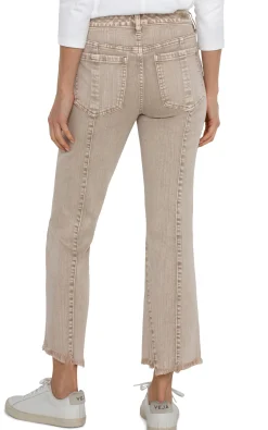 Jeans|Crops-Liverpool Los Angeles HANNAH CROP FLARE WITH UNEVEN FRAY HEM - ECO Biscuittanmineraldye