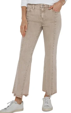 Jeans|Crops-Liverpool Los Angeles HANNAH CROP FLARE WITH UNEVEN FRAY HEM - ECO Biscuittanmineraldye