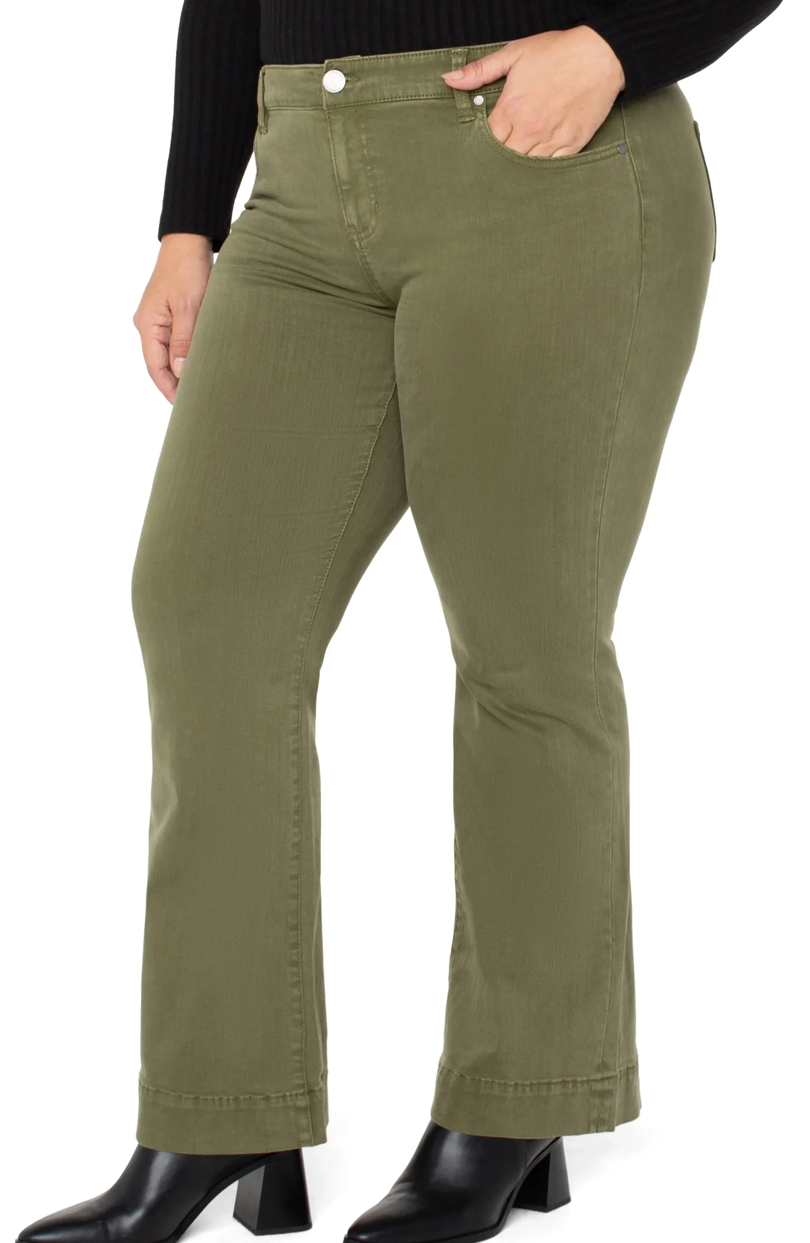 Jeans-Liverpool Los Angeles HANNAH FLARE WITH WIDE HEM Spanisholive