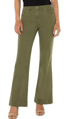 Jeans|Bootcut & Flares-Liverpool Los Angeles HANNAH FLARE WITH WIDE HEM Spanisholive
