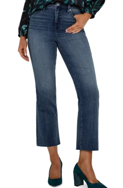 Jeans|Crops-Liverpool Los Angeles HANNAH HI-RISE CROP FLARE WITH CUT HEM Junipervalley