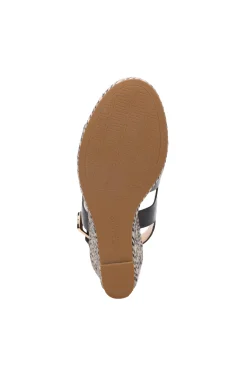 Wedges & Espadrilles-Liverpool Los Angeles HILLS ANKLE STRAP PLATFORM WEDGE Black
