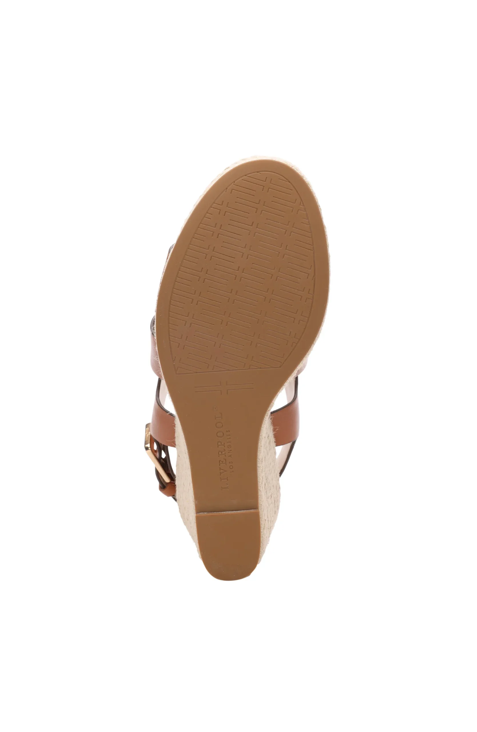 Wedges & Espadrilles-Liverpool Los Angeles HILLS ANKLE STRAP PLATFORM WEDGE Luggage