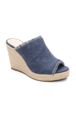 Wedges & Espadrilles-Liverpool Los Angeles HOLLYWOOD FRAY EDGE ESPADRILLE Indigo