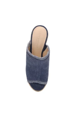 Wedges & Espadrilles-Liverpool Los Angeles HOLLYWOOD FRAY EDGE ESPADRILLE Indigo