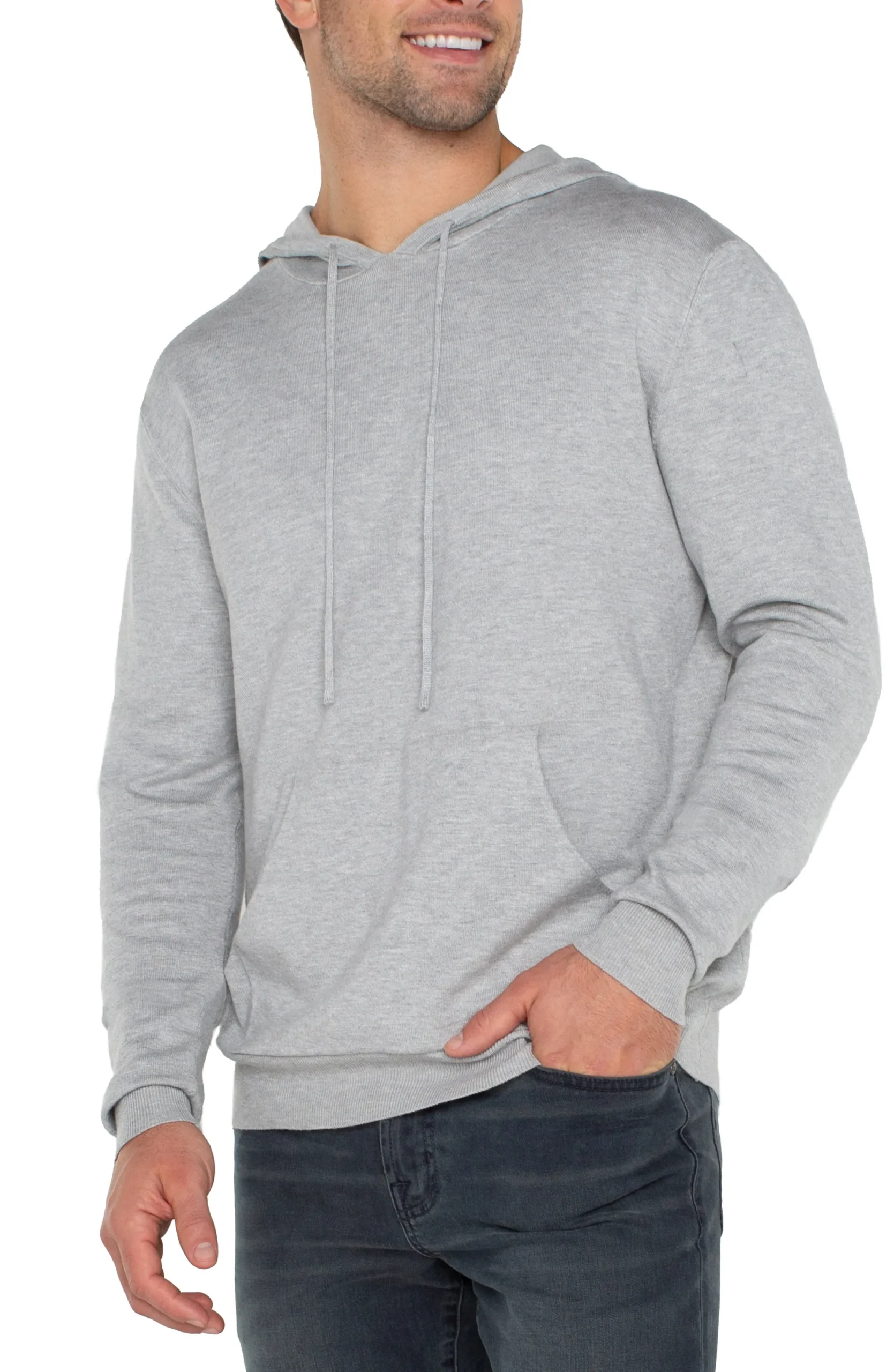 Sweaters-Liverpool Los Angeles HOODED SWEATER Heathergrey