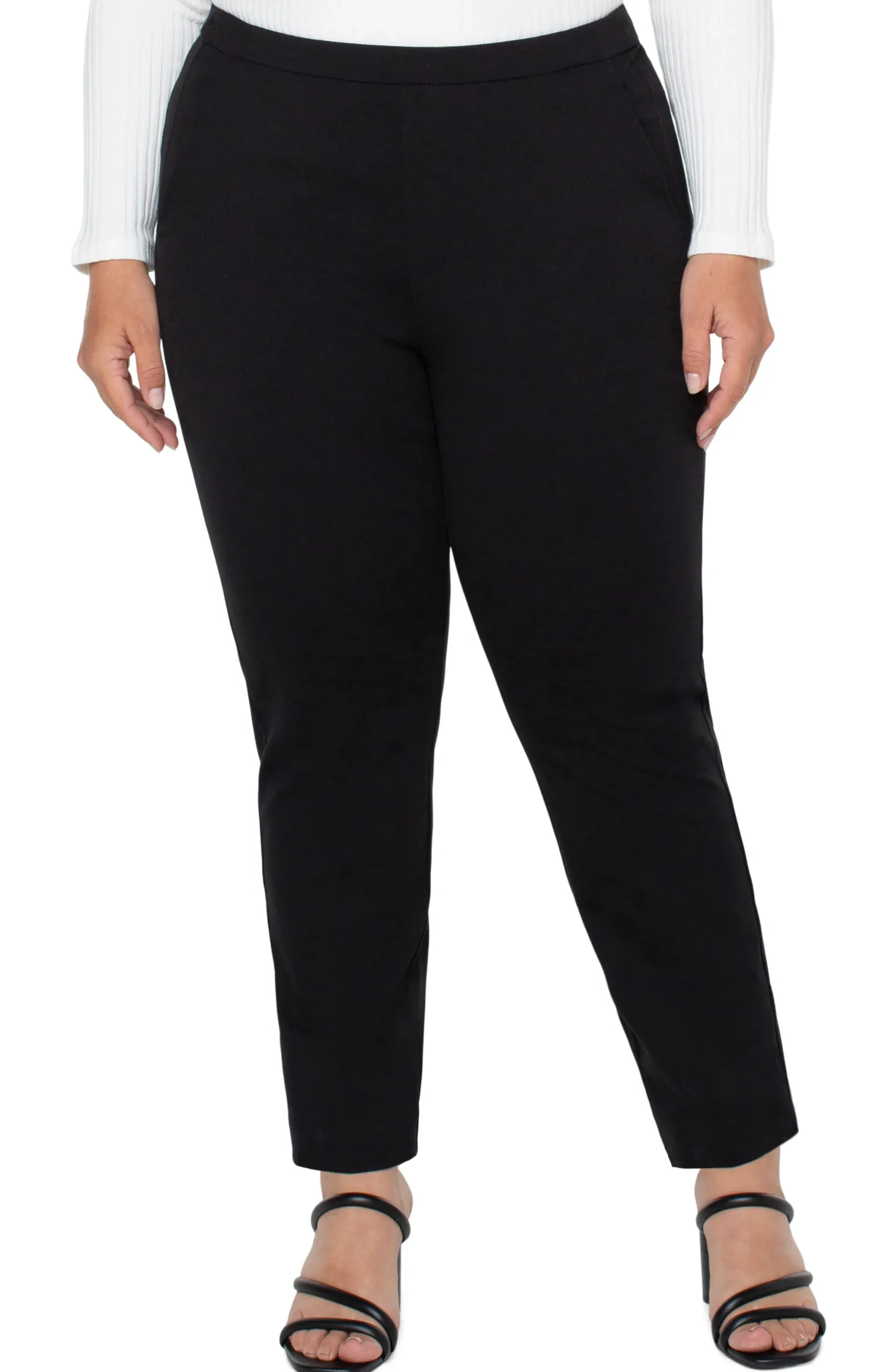 Pants-Liverpool Los Angeles KAYLA PULL-ON TROUSER Black