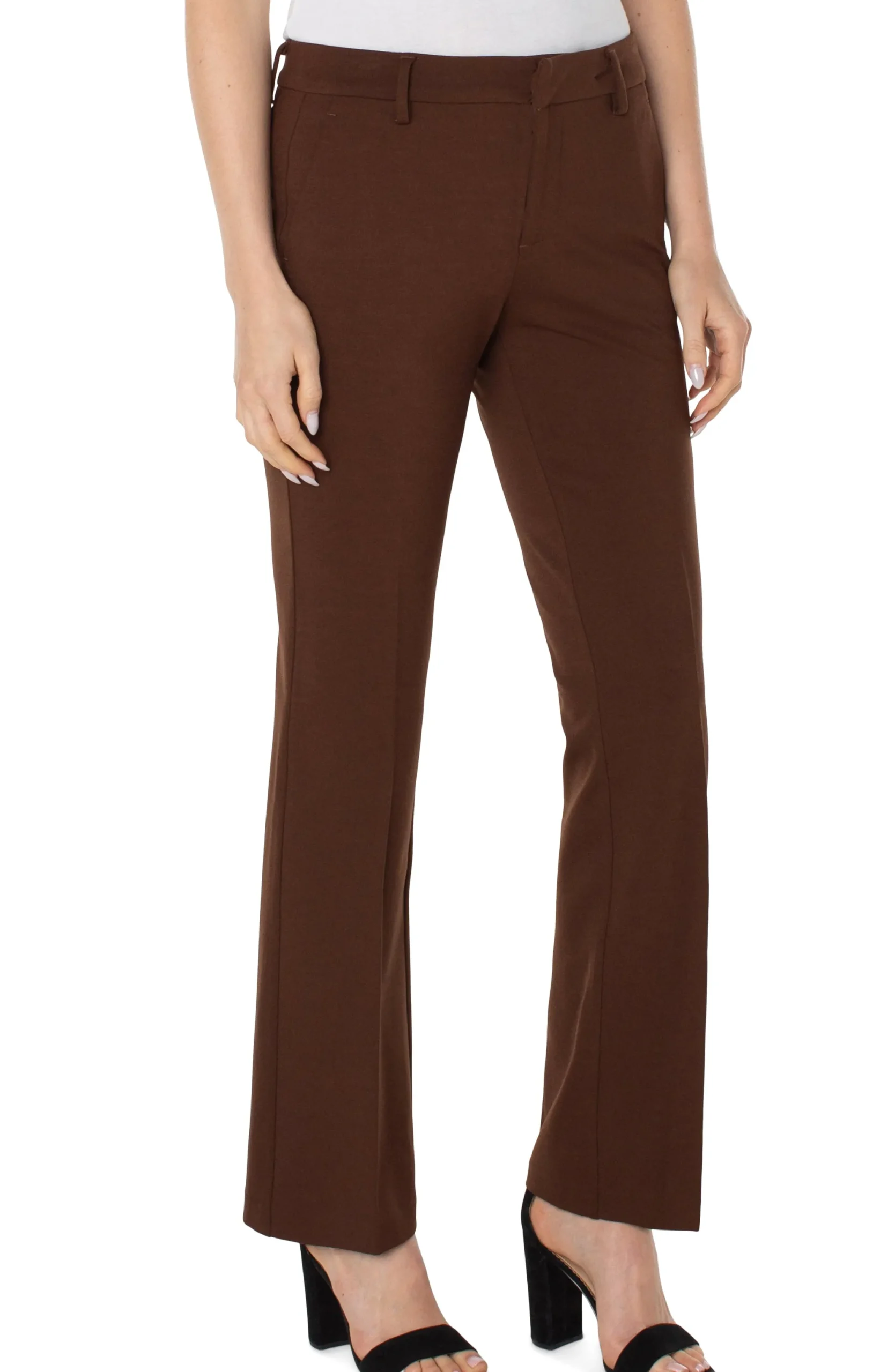 Trousers|Pants-Liverpool Los Angeles KELSEY FLARE TROUSER Brownstone