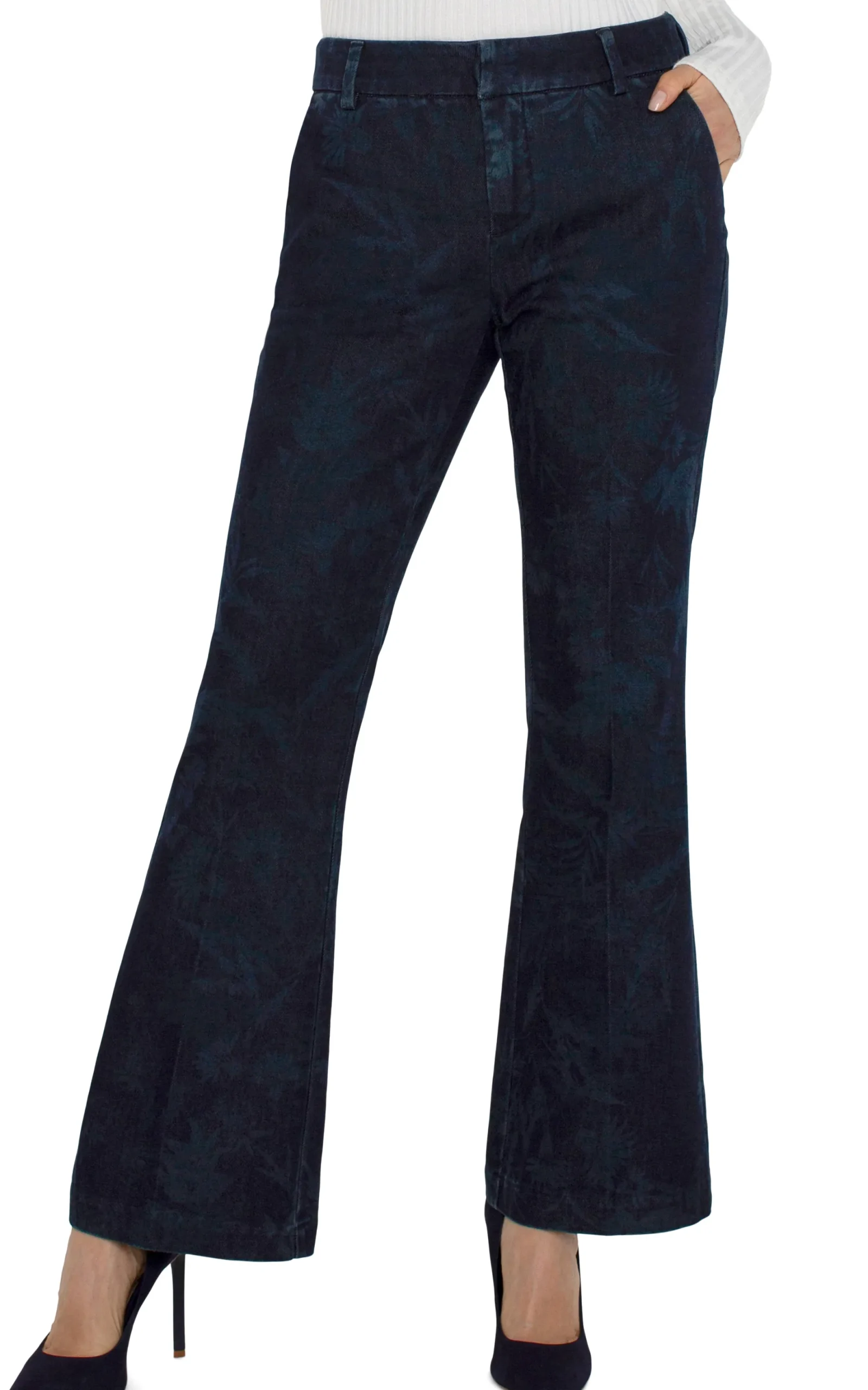 Trousers-Liverpool Los Angeles KELSEY FLARE TROUSER Shadowfloral