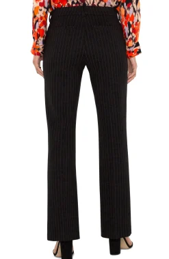Pants|Trousers-Liverpool Los Angeles KELSEY FLARE TROUSER Blackwhitepinstripe