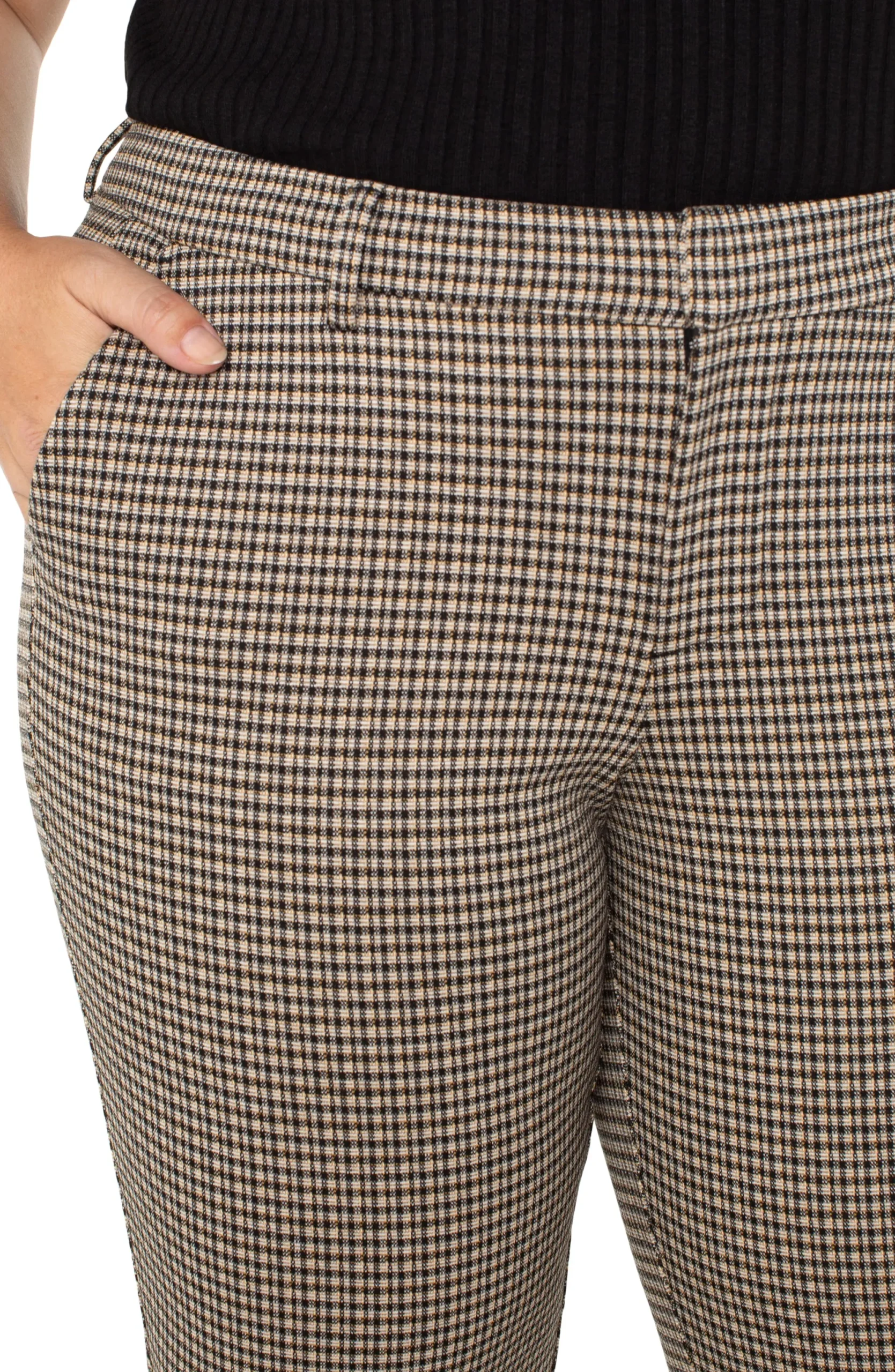 Pants-Liverpool Los Angeles KELSEY KNIT TROUSER Blacktancheck