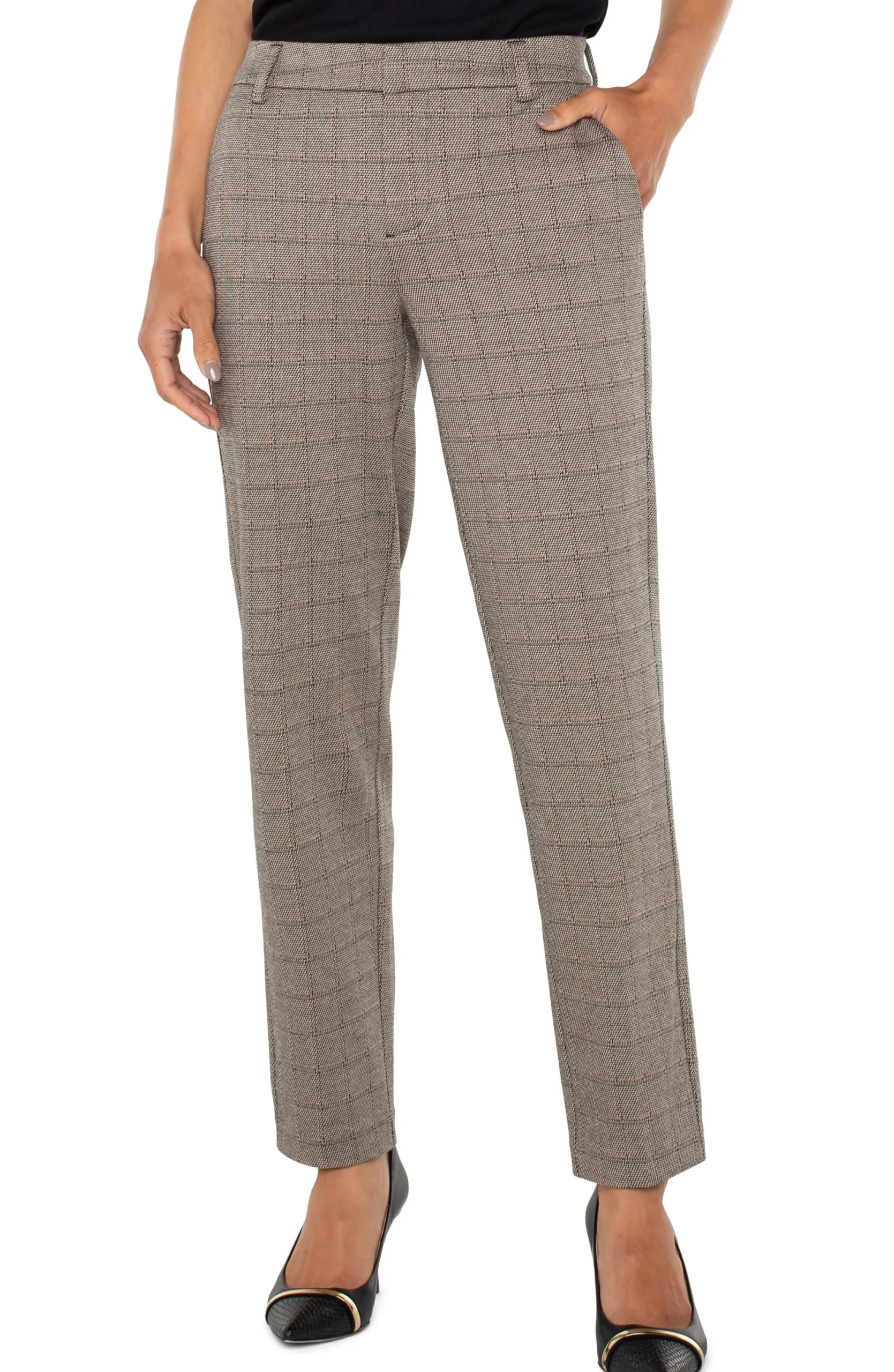 Pants|Trousers-Liverpool Los Angeles KELSEY KNIT TROUSER Peppercornplaid