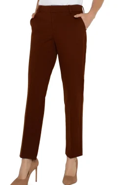 Trousers|Pants-Liverpool Los Angeles KELSEY KNIT TROUSER SUPER STRETCH Richmahogany