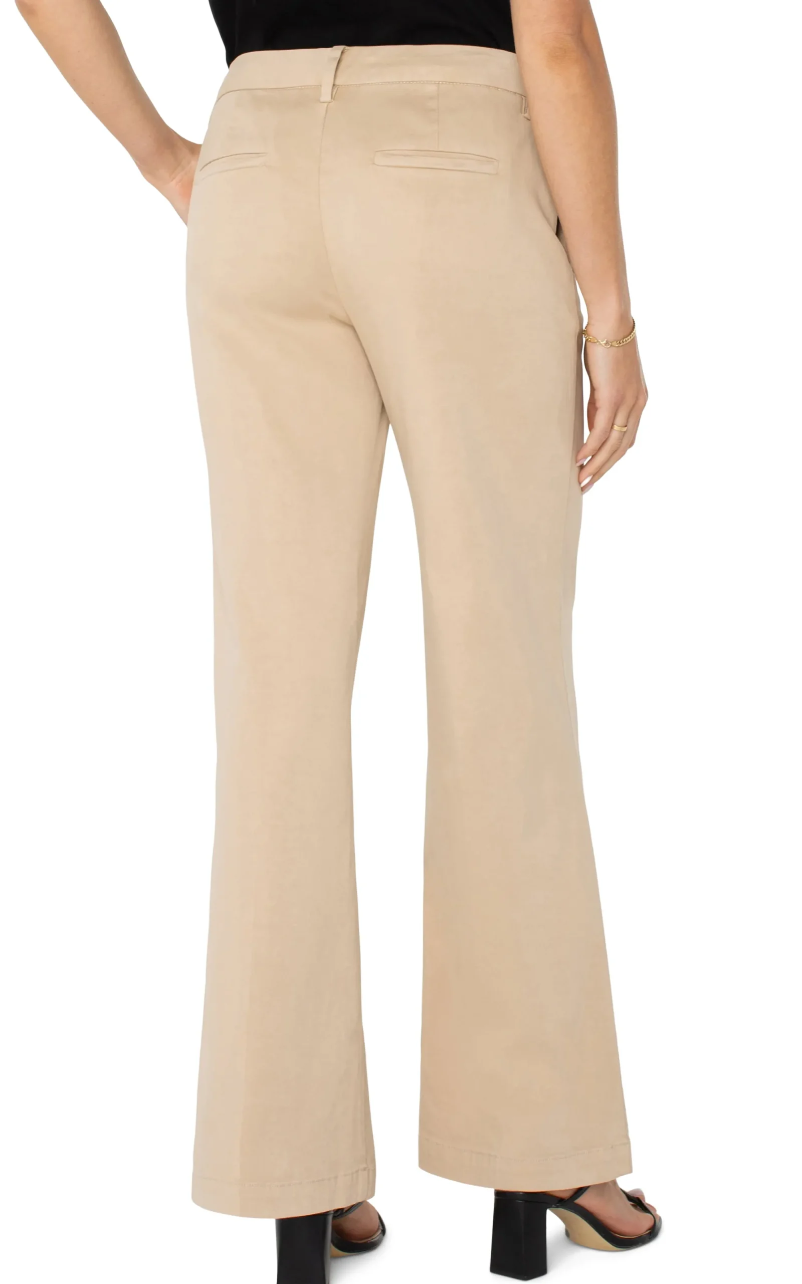 Pants|Trousers-Liverpool Los Angeles KELSEY WIDE LEG TROUSER Cappuccino