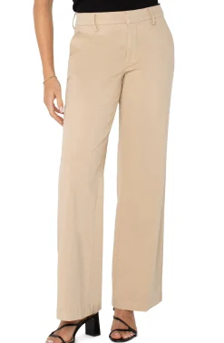 Pants|Trousers-Liverpool Los Angeles KELSEY WIDE LEG TROUSER Cappuccino
