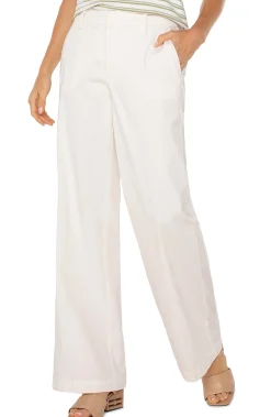 Pants|Trousers-Liverpool Los Angeles KELSEY WIDE LEG TROUSER Bone