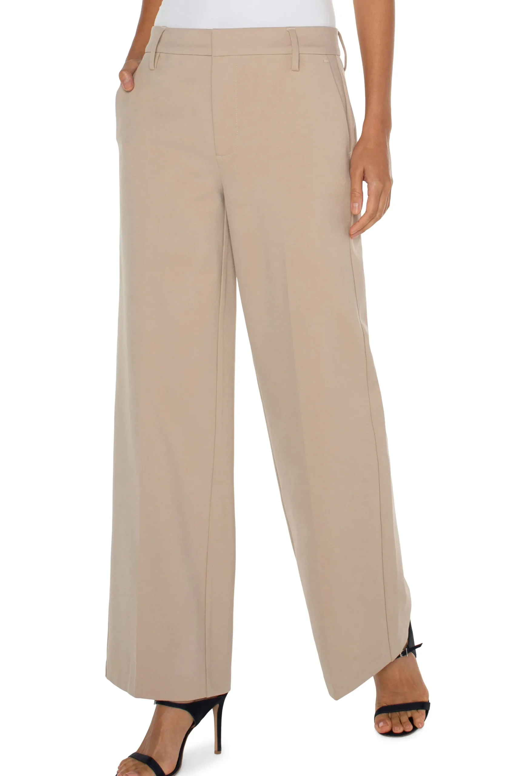 Trousers|Wide-Leg-Liverpool Los Angeles KELSEY WIDE LEG TROUSER Biscuittan