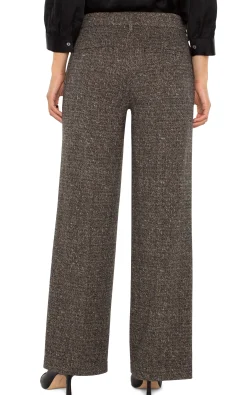 Pants|Wide-Leg-Liverpool Los Angeles KELSEY WIDE LEG TROUSER Blacktanherringbone