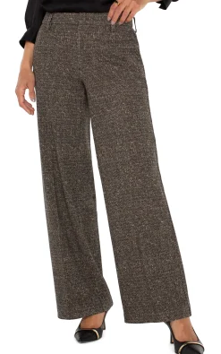 Pants|Wide-Leg-Liverpool Los Angeles KELSEY WIDE LEG TROUSER Blacktanherringbone