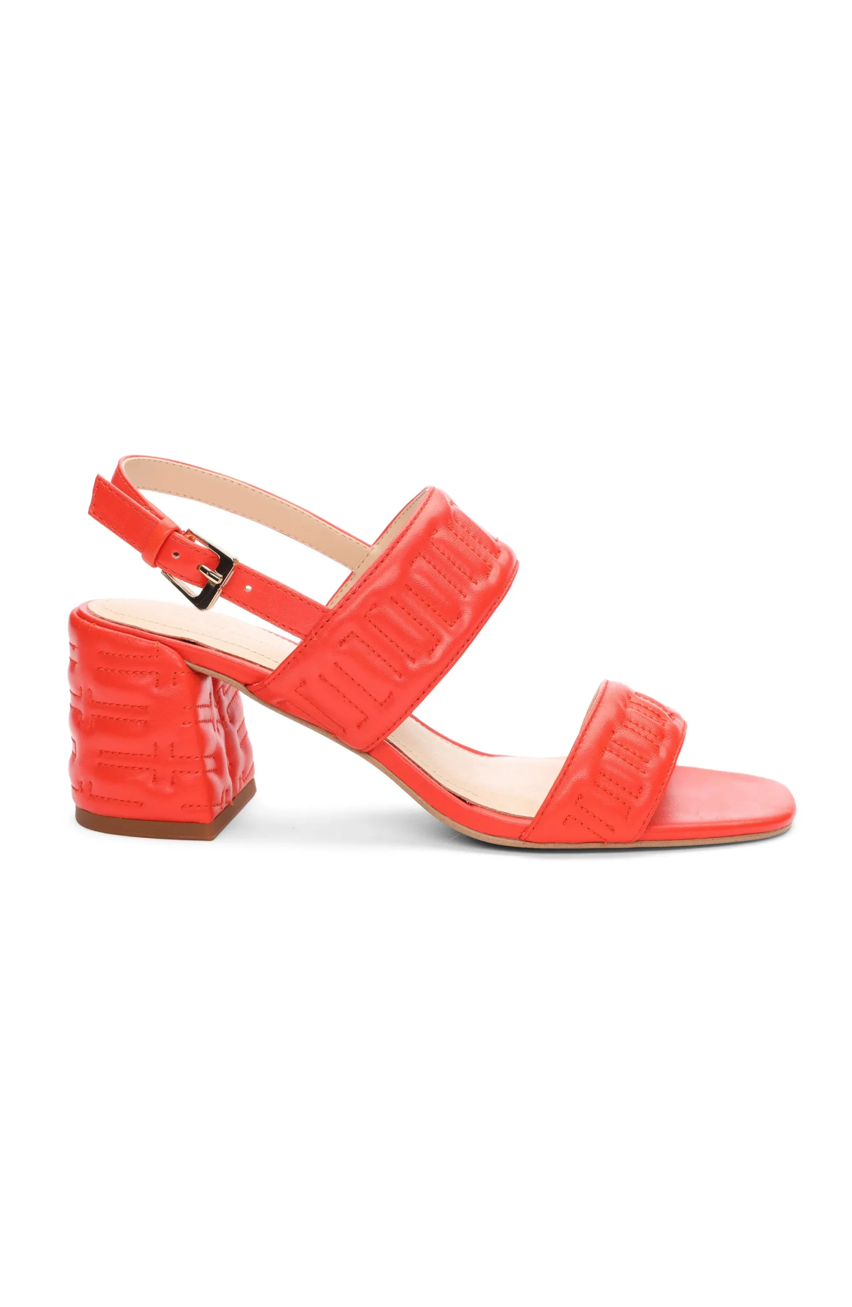 Heels-Liverpool Los Angeles LAKEWOOD LOGO STITCH SLINGBACK WITH BLOCK HEEL Coral