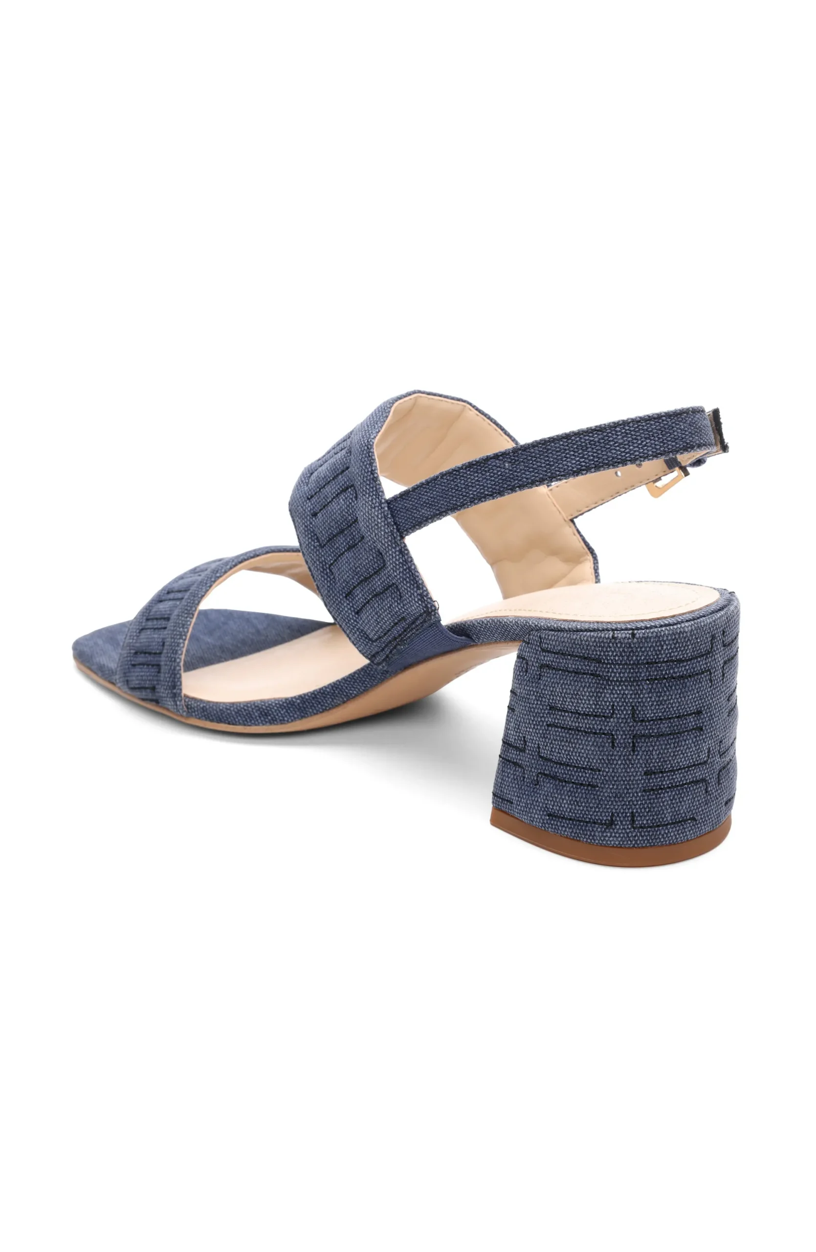 Heels-Liverpool Los Angeles LAKEWOOD LOGO STITCH SLINGBACK WITH BLOCK HEEL Indigo