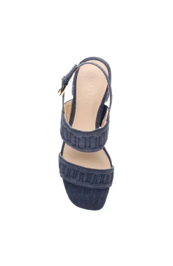 Heels-Liverpool Los Angeles LAKEWOOD LOGO STITCH SLINGBACK WITH BLOCK HEEL Indigo