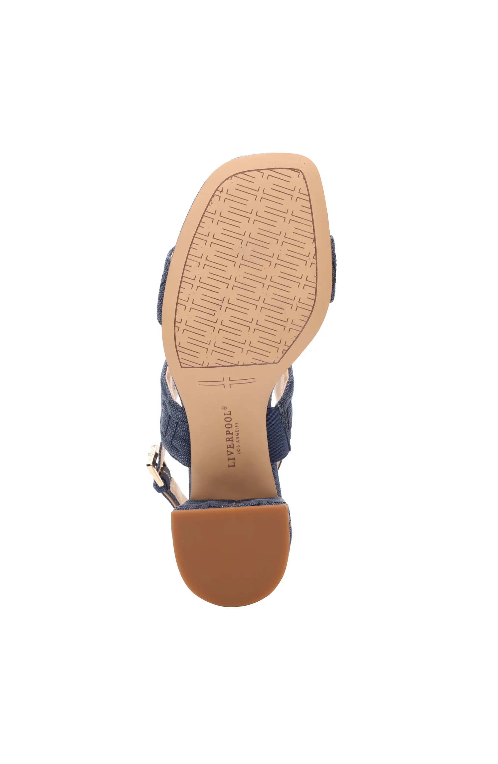 Heels-Liverpool Los Angeles LAKEWOOD LOGO STITCH SLINGBACK WITH BLOCK HEEL Indigo