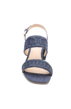 Heels-Liverpool Los Angeles LAKEWOOD LOGO STITCH SLINGBACK WITH BLOCK HEEL Indigo