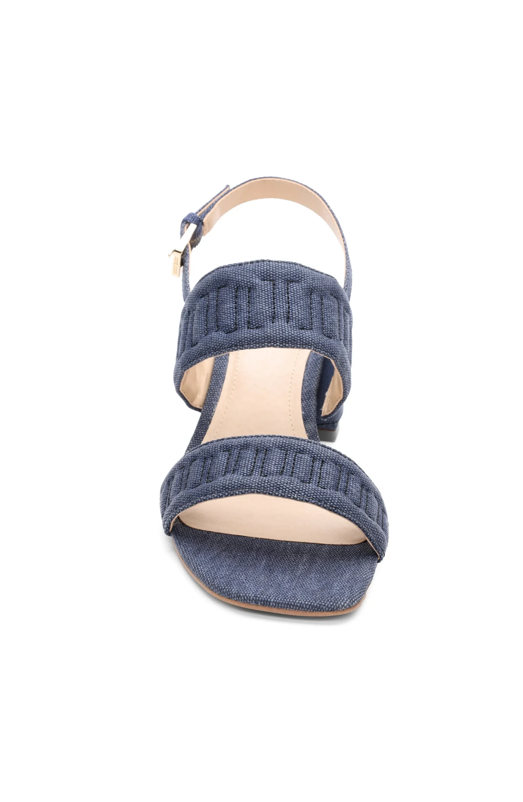 Heels-Liverpool Los Angeles LAKEWOOD LOGO STITCH SLINGBACK WITH BLOCK HEEL Indigo