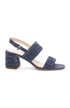 Heels-Liverpool Los Angeles LAKEWOOD LOGO STITCH SLINGBACK WITH BLOCK HEEL Indigo