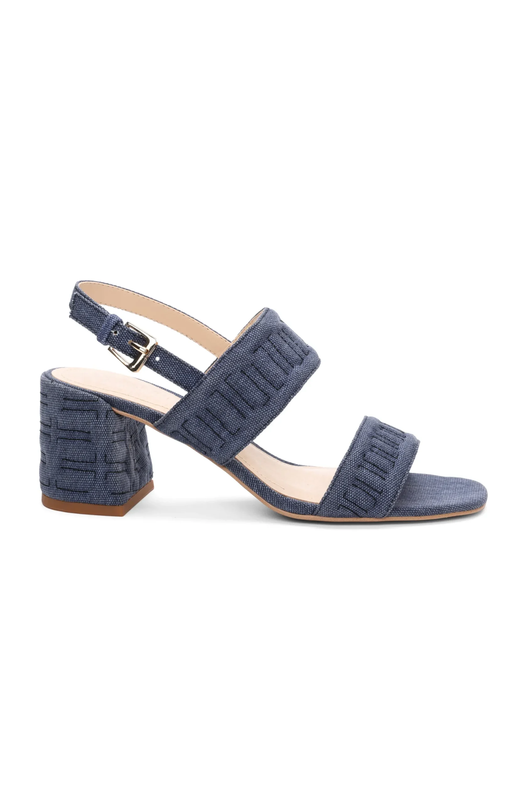 Heels-Liverpool Los Angeles LAKEWOOD LOGO STITCH SLINGBACK WITH BLOCK HEEL Indigo
