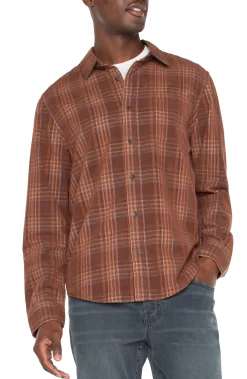 Shirts-Liverpool Los Angeles LONG SLEEVE BUTTON UP SHIRT Nutmegbluemulti
