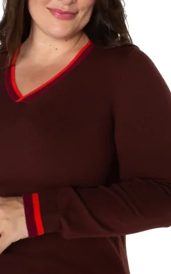 Tops-Liverpool Los Angeles LONG SLEEVE COLORBLOCK SWEATER Retrobrownmulti