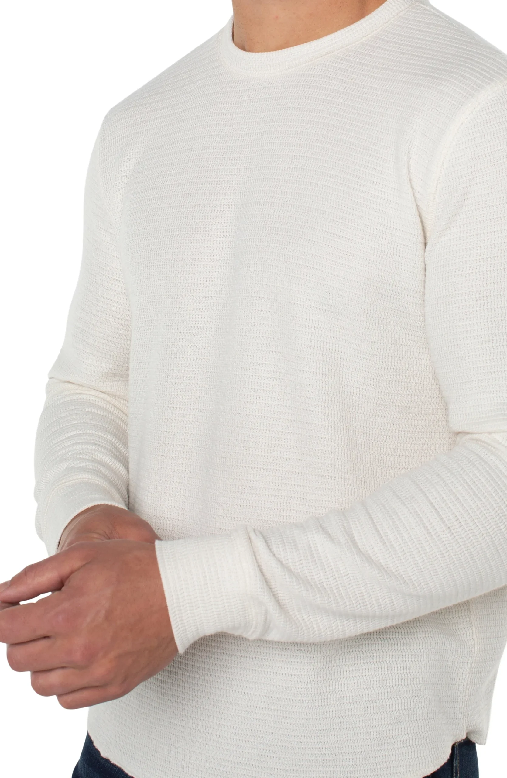 Shirts-Liverpool Los Angeles LONG SLEEVE CREW NECK Cream