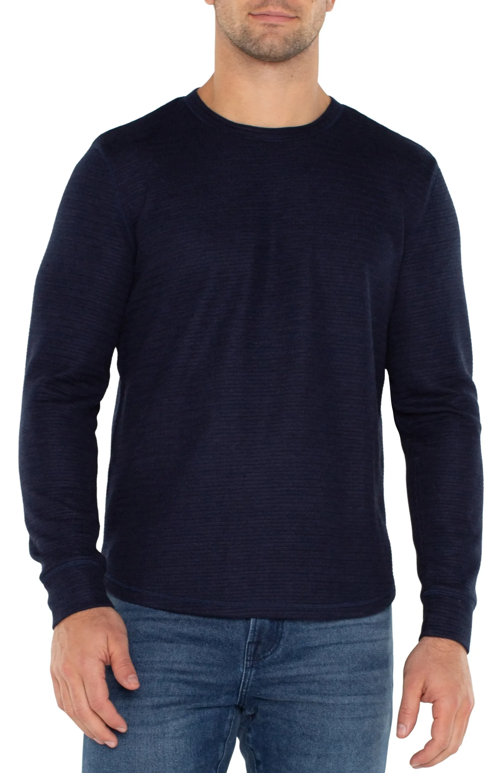 Shirts-Liverpool Los Angeles LONG SLEEVE CREW NECK Navy