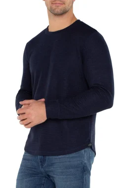 Shirts-Liverpool Los Angeles LONG SLEEVE CREW NECK Navy