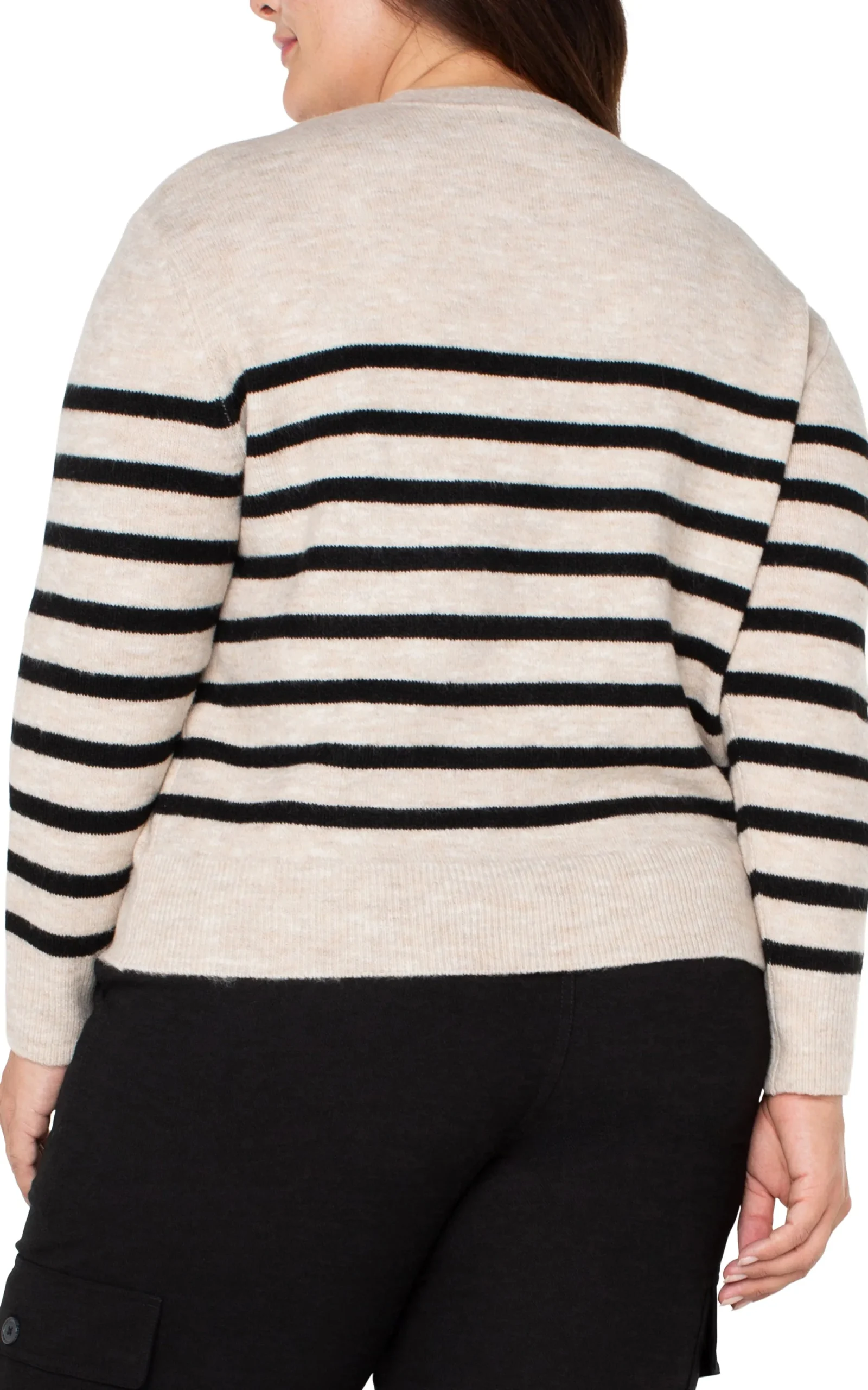 Tops-Liverpool Los Angeles LONG SLEEVE CREW NECK DROP SHOULDER SWEATER Oatmealheather