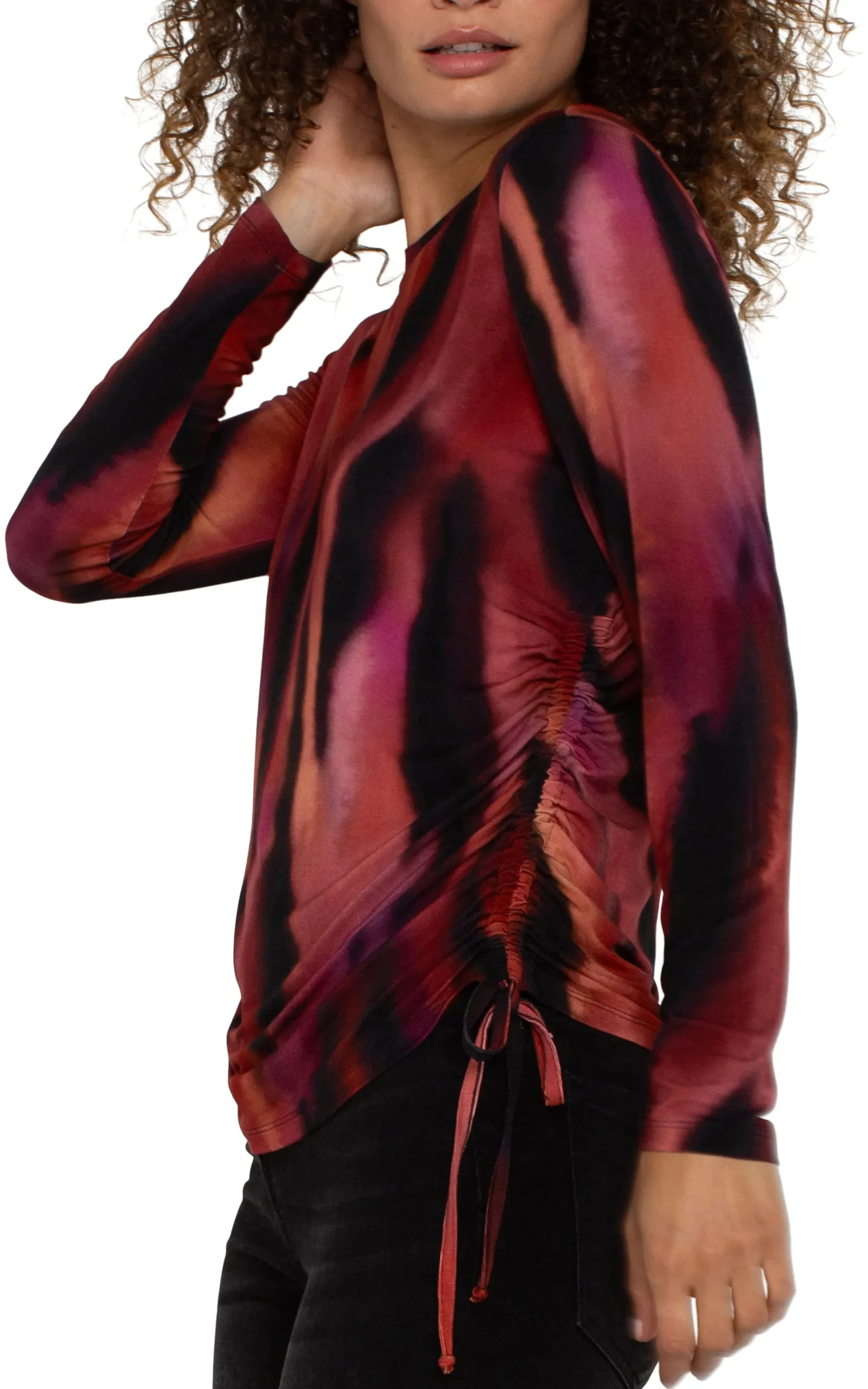 Tops|Tees-Liverpool Los Angeles LONG SLEEVE CREW NECK KNIT TOP Fireopal