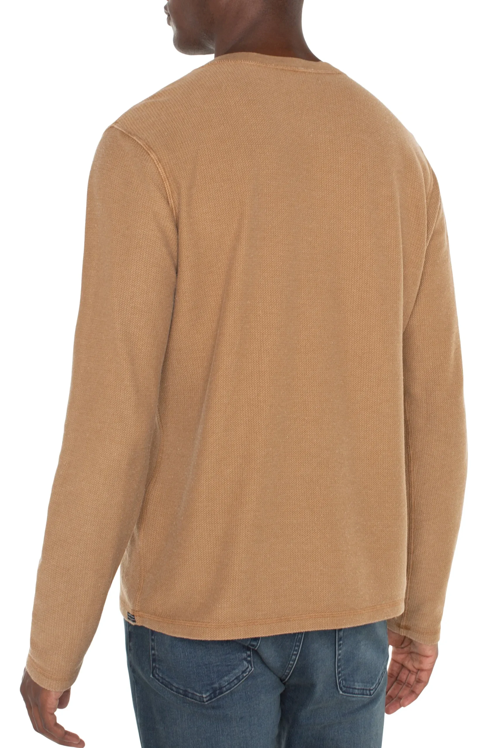 Shirts-Liverpool Los Angeles LONG SLEEVE HENLEY Tabaccobrown