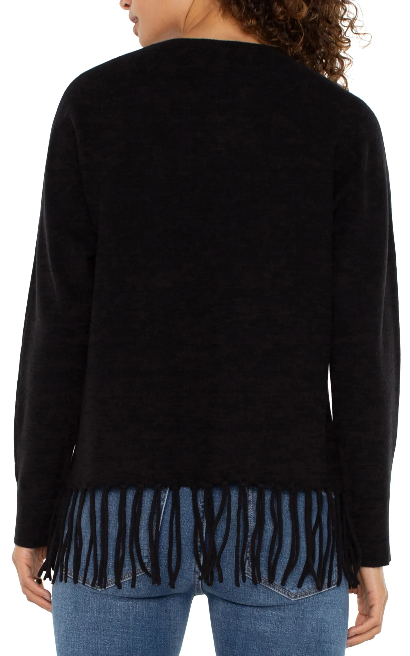 Sweaters-Liverpool Los Angeles LONG SLEEVE SEAMLESS SWEATER Black