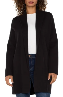 Coatigans-Liverpool Los Angeles LONG SLEEVE SWEATER COATIGAN Black