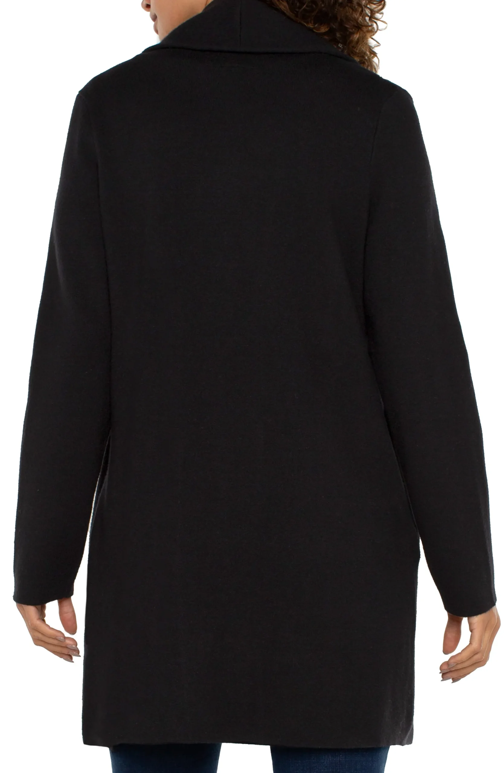 Coatigans-Liverpool Los Angeles LONG SLEEVE SWEATER COATIGAN Black
