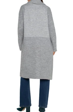 Coatigans-Liverpool Los Angeles LONG SLEEVE SWEATER COATIGAN Greypatternblock