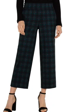 Pants|Knit Pull-On-Liverpool Los Angeles MABEL PULL-ON ANKLE STRAIGHT Darkforesttartanplaid