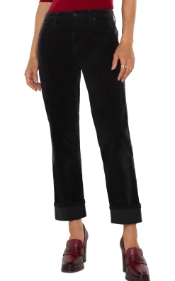 Jeans|Pants-Liverpool Los Angeles MARLEY GIRLFRIEND CUFFED CORDUROY Onyx