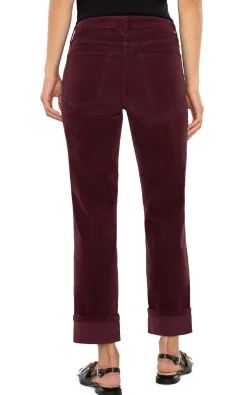 Jeans|Boyfriend & Girlfriend-Liverpool Los Angeles MARLEY GIRLFRIEND CUFFED CORDUROY Blackberry
