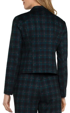Jackets-Liverpool Los Angeles OPEN FRONT BLAZER Darkforesttartanplaid