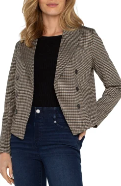 Jackets-Liverpool Los Angeles OPEN FRONT BLAZER Blacktancheck
